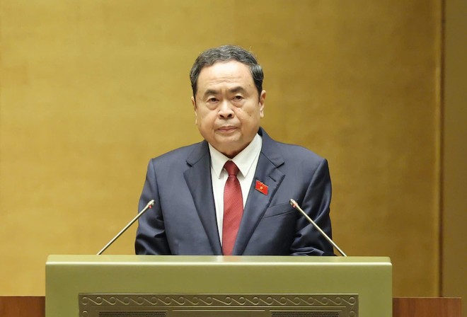 Chủ tịch Quốc hội Trần Thanh Mẫn phát biểu khai mạc Kỳ họp - Ảnh: Duy Linh. 