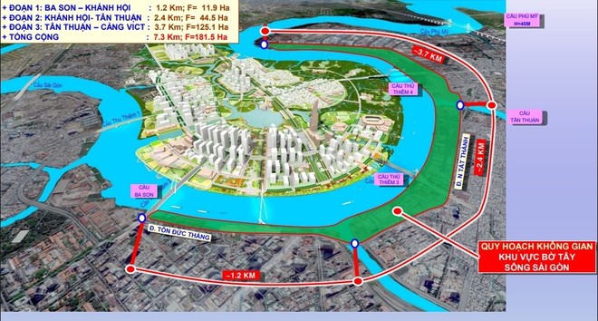 Không gian ven sông Sài Gòn: Từ cầu Ba Son đến cảng Bến Nghé – cảng container quốc tế VICT. 