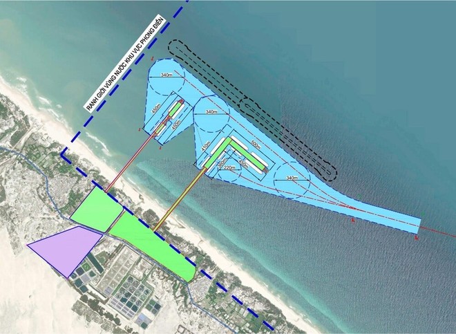 Phối cảnh bến cảng số 2, 3 của bến cảng Phong Điền. 