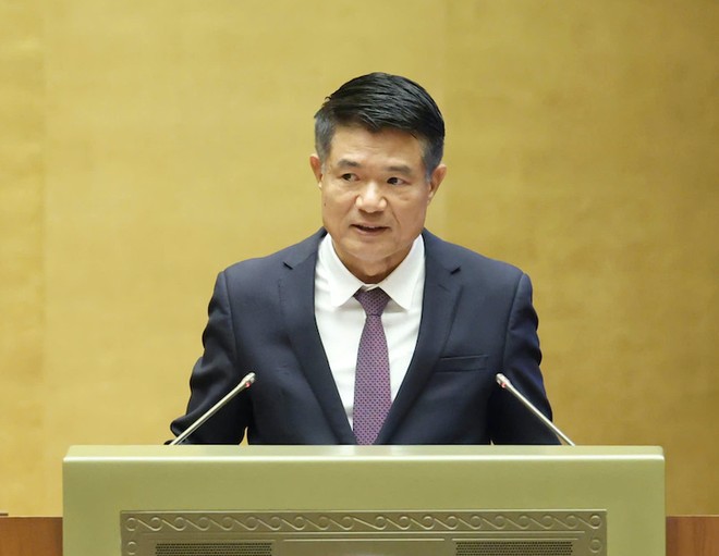 Viện trưởng Viện KSND Tối cao Nguyễn Huy Tiến trình bày báo cáo - Ảnh Duy Linh. 