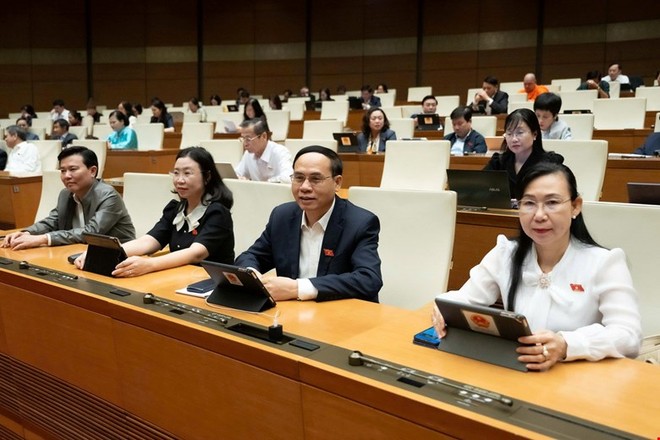 Phiên họp sáng 11/12 của Quốc hội. 