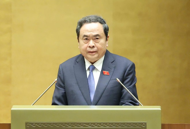 Chủ tịch Quốc hội Trần Thanh Mẫn phát biểu bế mạc Kỳ họp - Ảnh: Duy Linh.