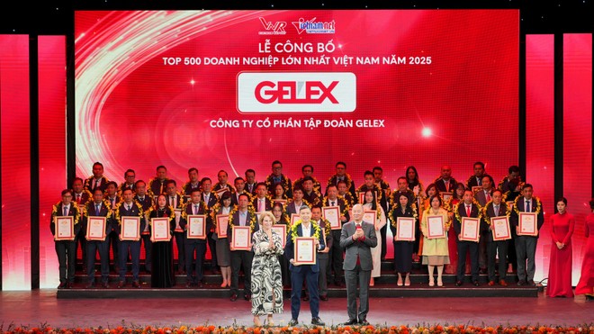 Ông Bùi Đăng Khoa - Giám đốc Ban Tài chính - Kế toán Tập đoàn GELEX nhận chứng nhận “Top 50 doanh nghiệp lớn nhất Việt Nam”