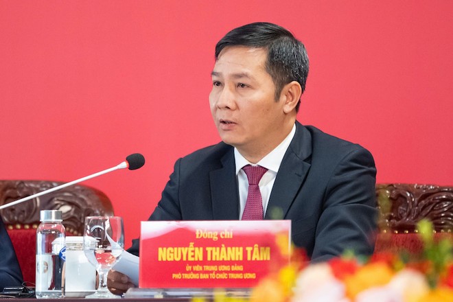 Phó trưởng Ban Tổ chức Trung ương Nguyễn Thành Tâm tại cuộc họp báo - Ảnh PT. 