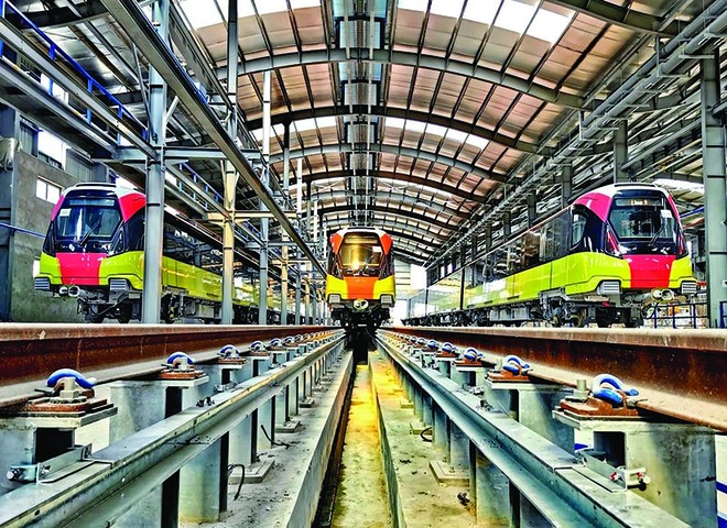 Doanh nghiệp Việt có đủ năng lực tham gia lĩnh vực công nghiệp đường sắt. Trong ảnh: Depot bảo dưỡng đoàn tàu tuyến đường sắt Nhổn - ga Hà Nội 