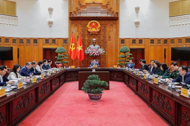 Thủ tướng Phạm Minh Chính chủ trì cuộc họp. Ảnh: VGP.