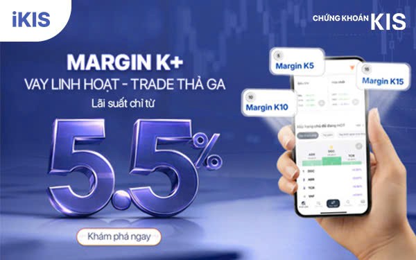 Margin K+ của KIS Việt Nam: Vay ký quỹ ngắn hạn từ 5,5%/năm