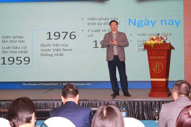 Ông Nguyễn Hải Long, Vụ trưởng Vụ Công tác đại biểu thuộc Ủy ban Công tác đại biểu, chia sẻ thông tin về cuộc bầu cử đại biểu Quốc hội khóa XVI và đại biểu HĐND các cấp nhiệm kỳ 2026-2031 (Ảnh: HP). 