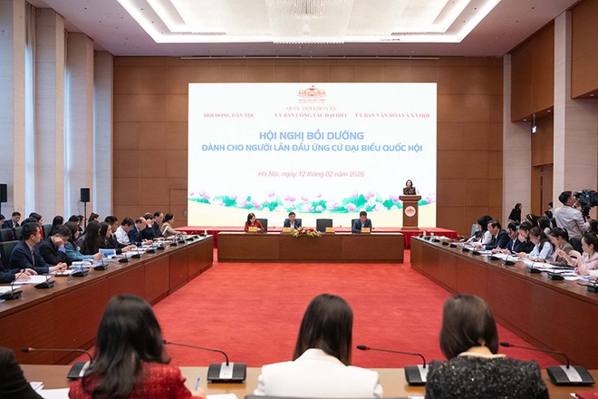 Hội nghị bồi dưỡng dành cho người lần đầu ứng cử đại biểu Quốc hội. Ảnh: quochoi.vn 