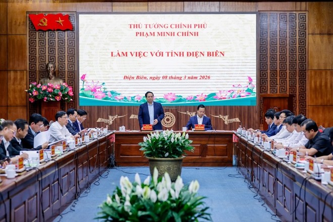 Thủ tướng Phạm Minh Chính làm việc với tỉnh Điện Biên - Ảnh: VGP.