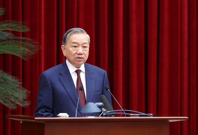 Tổng Bí thư Tô Lâm chủ trì và phát biểu bế mạc Hội nghị (Ảnh: VGP)