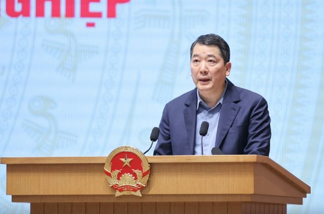 Thứ trưởng Bộ Tài chính Cao Anh Tuấn phát biểu tại Hội nghị - Ảnh VPG