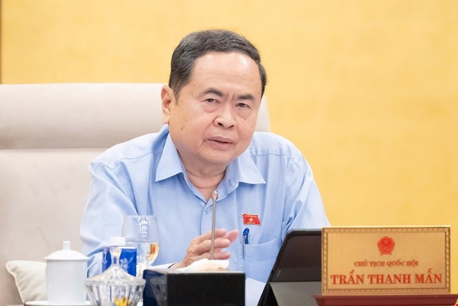 Chủ tịch Quốc hội Trần Thanh Mẫn phát biểu tại phiên họp. 