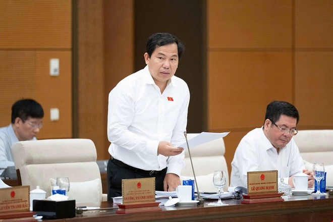  Tổng thư ký, Chủ nhiệm Văn phòng Quốc hội Lê Quang Mạnh tham gia thảo luận.