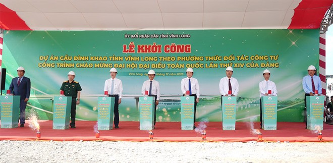 Dự án cầu Đình Khao đã được khởi công vào ngày 19/12/2025. Nguồn: www.vinhlong.gov.vn