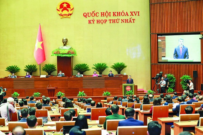 Tân Thủ tướng Chính phủ Lê Minh Hưng phát biểu nhậm chức. Ảnh: Đức Thanh