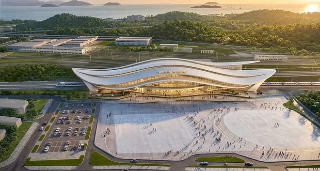 Phối cảnh Hạ Long Station - nhà ga được quy hoạch trong Công viên rừng 662 ha.