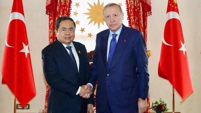 Chủ tịch Quốc hội Trần Thanh Mẫn hội kiến Tổng thống Thổ Nhĩ Kỳ Recep Tayyip Erdogan.