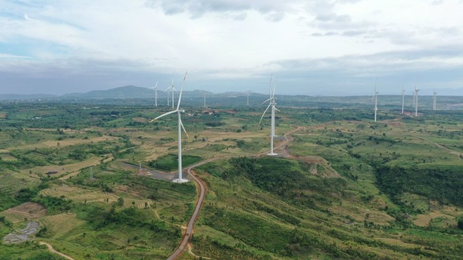 Gia Lai có 20 dự án điện gió đáp ứng điều kiện thực hiện theo Nghị quyết số 253 và 254 của Quốc hội, trong đó 19 dự án nằm tại khu vực phía Tây tỉnh. Trong ánh: Nhà máy điện gió Nhơn Hoà 1 (Nguồn: EMI).