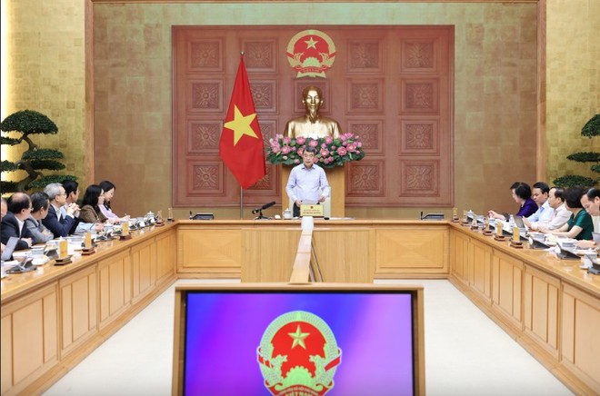 Thủ tướng Chính phủ Lê Minh Hưng chủ trì cuộc họp với Bộ Văn hóa, Thể thao và Du lịch - Ảnh: VGP.