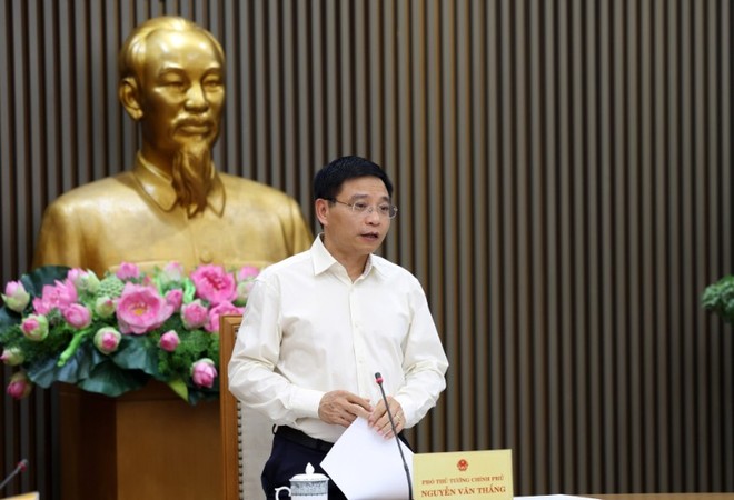 Phó Thủ tướng Nguyễn Văn Thắng chủ trì cuộc họp. Ảnh: VGP