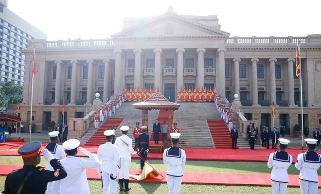 Lễ đón trọng thể Tổng Bí thư, Chủ tịch nước Tô Lâm thăm cấp Nhà nước Sri Lanka 