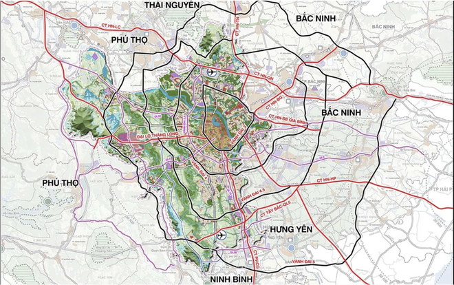 Mạng lưới giao thông quy hoạch Thủ đô tầm nhìn 100 năm.