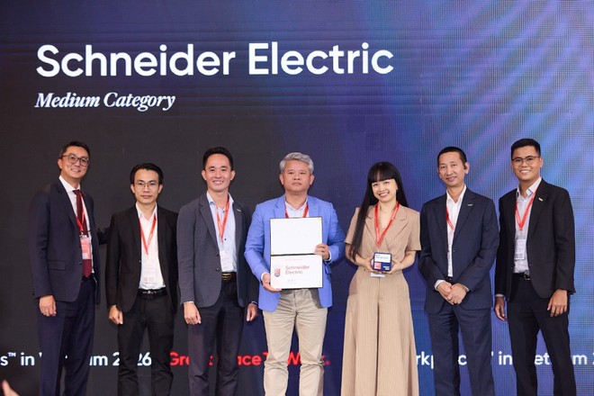 Schneider Electric năm thứ 2 liên tiếp được vinh danh trong Bảng xếp hạng Best Workplaces in Vietnam™ 2026 ở Hạng mục doanh nghiệp Vừa