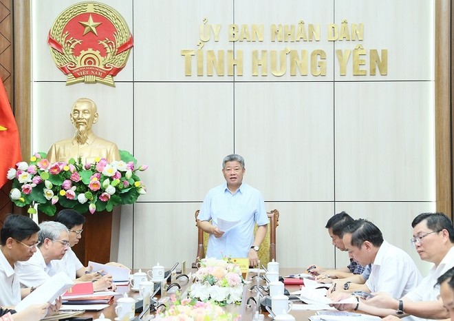 Phó bí thư Tỉnh ủy, Chủ tịch UBND tỉnh Hưng Yên Nguyễn Mạnh Quyền phát biểu chỉ đạo