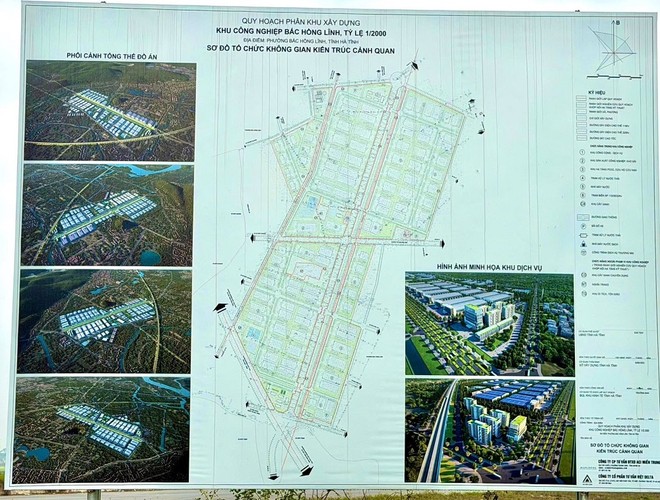 Sơ đồ tổ chức không gian kiến trúc cảnh quan KCN Bắc Hồng Lĩnh