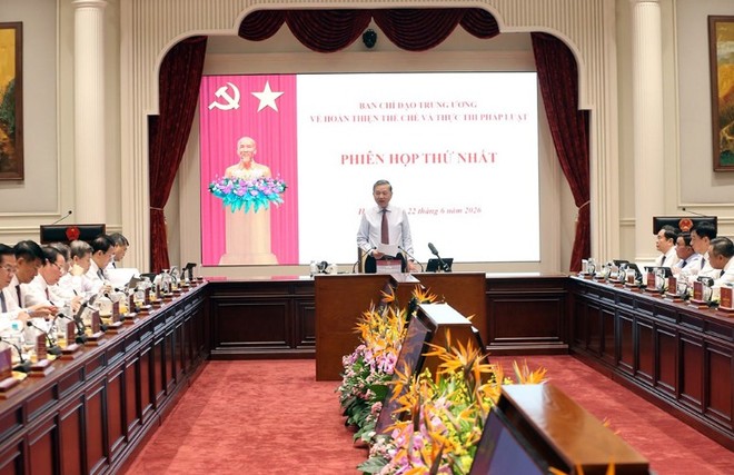 Đồng chí Tổng Bí thư, Chủ tịch nước Tô Lâm, Trưởng Ban Chỉ đạo Trung ương về hoàn thiện thể chế và thực thi pháp luật chủ trì Phiên họp thứ nhất của Ban Chỉ đạo.