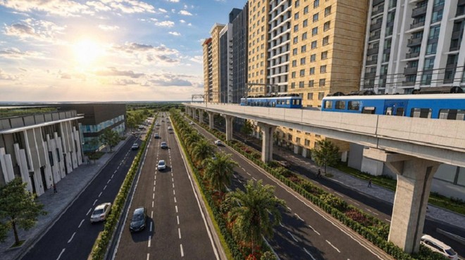 Phối cảnh tuyến metro Thủ Dầu Một - TP.HCM đoạn chạy dọc Quốc lộ 13 - Ảnh: Ban Quản lý đường sắt đô thị TP.HCM
