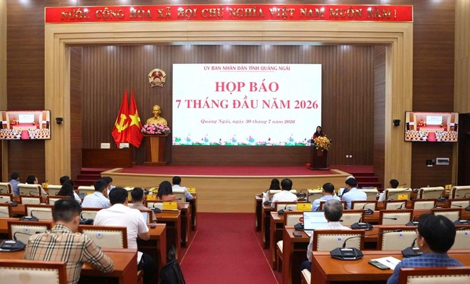 UBND tỉnh Quảng Ngãi tổ chức họp báo 7 tháng đầu năm 2026. 