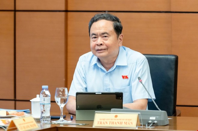 Chủ tịch Quốc hội Trần Thanh Mẫn phát biểu tại tổ - Ảnh: QH.