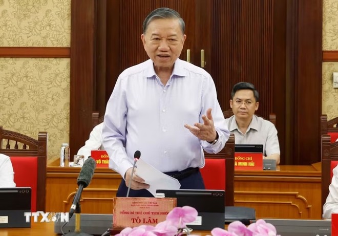 Tổng Bí thư, Chủ tịch nước chủ trì phiên họp Ban Chỉ đạo Trung ương về phát triển khoa học, công nghệ, đổi mới sáng tạo và chuyển đổi số - Ảnh: TTXVN