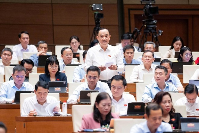 Đại biểu Nguyễn Ngọc Sơn (Hải Phòng) tham gia thảo luận - Ảnh: QH.