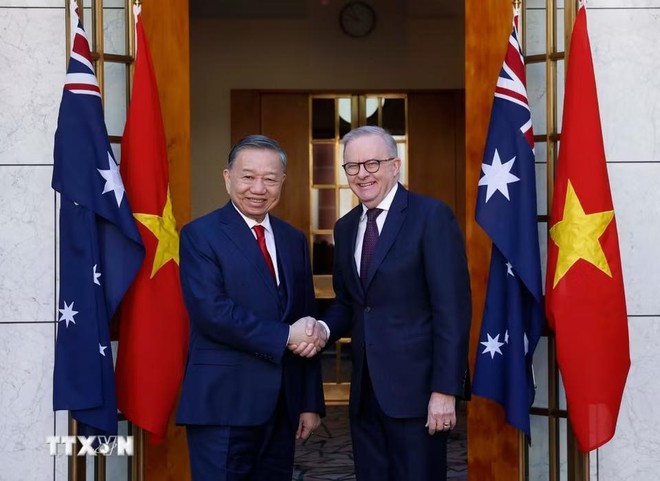 [Ảnh] Tổng Bí thư, Chủ tịch nước Tô Lâm hội đàm chính thức với Thủ tướng Australia 