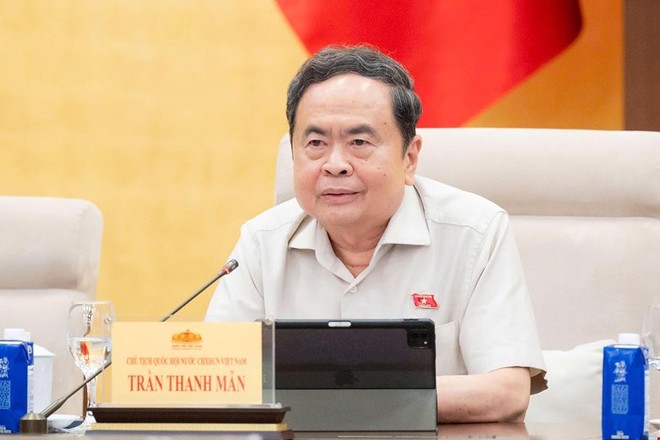 Chủ tịch Quốc hội Trần Thanh Mẫn phát biểu tại phiên họp - Ảnh: QH. 