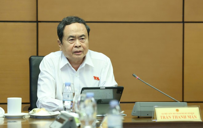 Chủ tịch Quốc hội Trần Thanh Mẫn phát biểu tại tổ - Ảnh: Quang Phúc. 