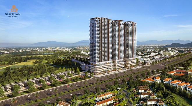 Newtown Diamond sở hữu vị trí liền kề sân gôn, biển và hệ sinh thái nghỉ dưỡng quốc tế. 