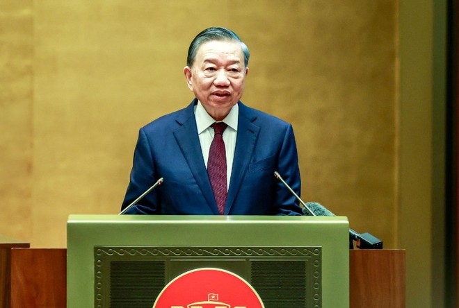 Tổng Bí thư, Chủ tịch nước Tô Lâm phát biểu chỉ đạo Hội nghị toàn quốc quán triệt, triển khai thực hiện Nghị quyết Trung ương 4. Ảnh: Đức Thanh