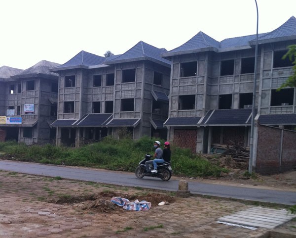Một khu biệt thự bỏ hoang tại dự án Geleximco. 