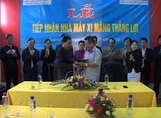 Lễ tiếp nhận nhà máy xi măng Thắng Lợi