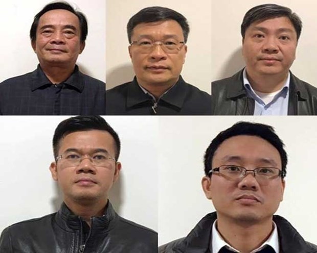 Các bị can Đoàn Ánh Sáng, Ngô Duy Chính, Nguyễn Xuân Giáp, Phạm Hồng Quang, Đặng Thanh Nam