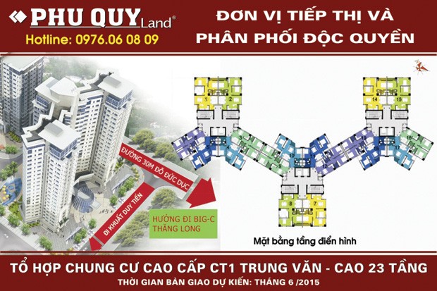 Mở bán căn hộ CT1 Trung Văn giá từ 1,5 tỷ đồng/căn