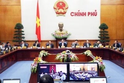 Hội nghị trực tuyến Chính phủ với các địa phương triển khai Nghị quyết của Quốc hội năm 2014. Ảnh: Đức Tám/TTXVN