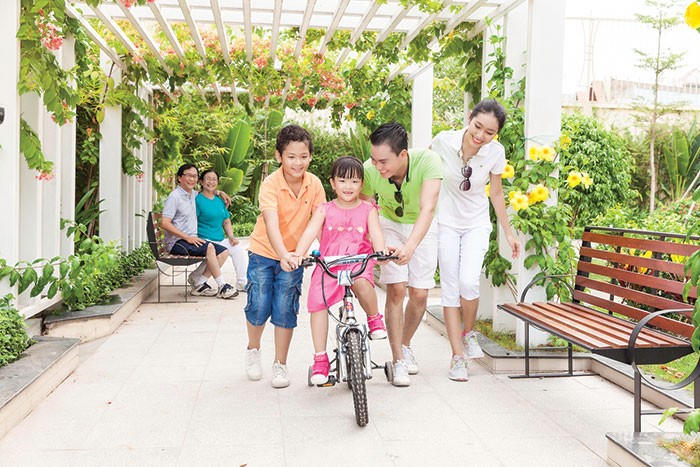 Không gian yên bình và tiện  nghi tại Him Lam Chợ Lớn sẽ là sự lựa chọn hoàn hảo cho gia đình bạn