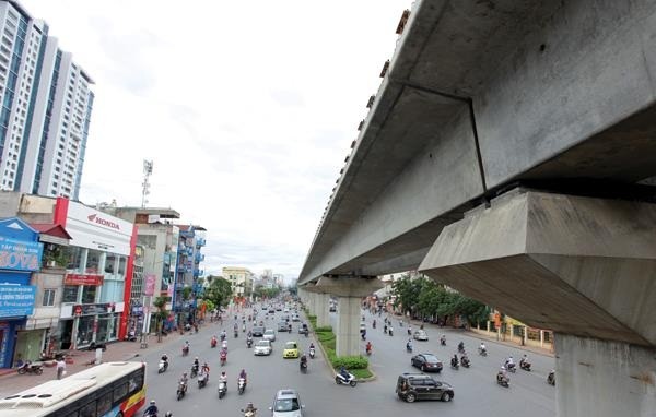 Dự án đường sắt đô thị tuyến Cát Linh - Hà Đông là một dự án điển hình về chậm tiến độ. Ảnh: Đ.T