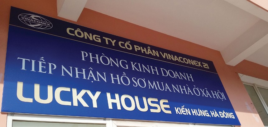 Phòng tiếp nhận hồ sơ đăng ký mua nhà ở xã hội Lucky House của chủ đầu tư, song chưa tiến hành nhận hồ sơ
