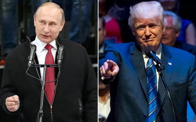 Tổng thống Nga Vladimir Putin (trái) và Tổng thống Mỹ Donald Trump. (Ảnh: Telegraph)